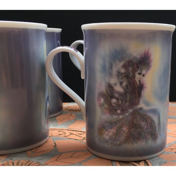 Christl Vogl Fairy Coffee Mug Tea Cup Set Of 4 Valerie Pfeiffer Fantasy Mythical - Picture 3 of 4
